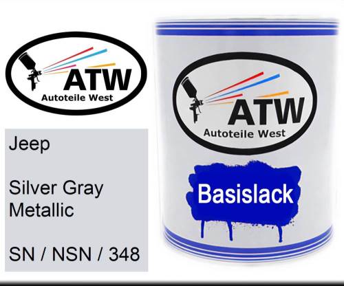 Jeep, Silver Gray Metallic, SN / NSN / 348: 1L Lackdose, von ATW Autoteile West.